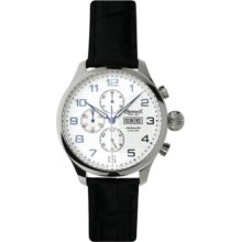 Ingersoll Gents White Dial Black Leather Strap Watch In3900sl