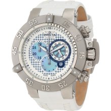 Invicta 10201 Men's Subaqua Noma III Perforated White Dial White Leath