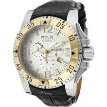 Invicta 10903 Mens Watch Excursion Reserve Silver Dial Quartz 3h Gold Bezel