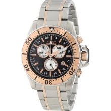 Invicta 11286 Men's Pro Diver Black Dial Rose Gold Bezel Stainless Ste