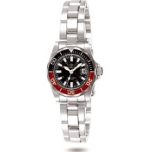 Invicta Lady Diver Black Dial Black/Red Bezel Luminous Inv7061