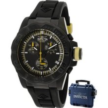 Invicta Men's 12155 Pro-diver Chronograph Black Dial Black Polyurethane Watch