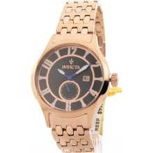 Invicta Men's 12233 Vintage Black Patterned Dial Rose Gold Date 2 ...