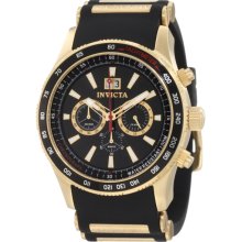 Invicta Men's 1236 Aviator Chronograph Black Dial Black Polyurethane W