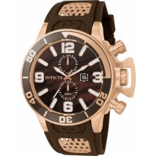 Invicta Men's Corduba GMT Stainless Steel Case Rubber Bracelet Brown Tone Dial Month and Date Displays 80314