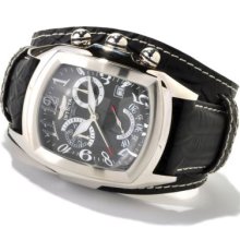 Invicta Men's Dragon Lupah Swiss Quartz Chronograph Stainless Steel Leather Strap Watch