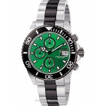 Invicta Mens Pro Diver Chronograph - Green Dial - Two Tone Invicta-10501