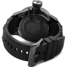 Invicta Men's Russian Diver Polyurethane Round Watch Strap: Black / Silver, Dial: Silver / Black