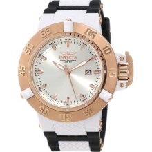 Invicta Mens Subaqua Noma Iii White Plastic Case 18k Rose Gold Bezel Watch 10117