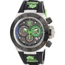 Invicta Men's Subaqua Noma IV Black and Green Dial Quartz Date Display Stainless Steel Case Rubber Strap 10157