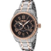Invicta Men's Two-Tone Stainless Steel 45mm Black Dial 18k Rose G ...