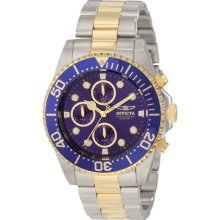 Invicta Men's Two Tone Stainless Steel Pro DIver Quartz Chronograph Blue Dial 1773