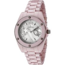 Invicta Pink Ceramic Women's Swiss Made Mother of Pearl Dial Day Date