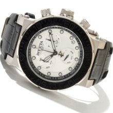 Invicta Reserve Men's Ocean Reef Quartz Chronograph Stainless Steel Leather Strap Watch