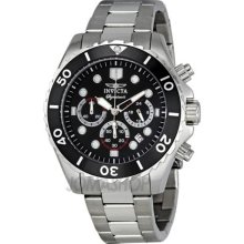 Invicta Signature II Chronograph Black Dial Steel Mens Watch 7366