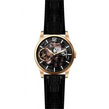 Invicta Vintage Mechanical Black Skeleton Dial Mens Watch 12408