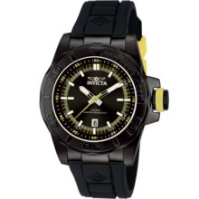 Invicta Watch, Mens Pro Diver Yellow and Black Polyurethane Strap 44mm