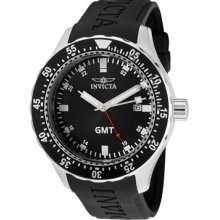 Invicta Watches Men's Specialty GMT Black Dial Black Polyurethane GMT