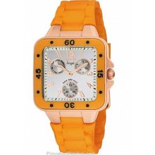 Invicta Womens Angel - Silver Dial - Neon Orange Rubber Invicta-1298