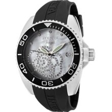 Invicta Women's Angel White Crystals Black Rubber