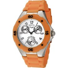 Invicta Women's Angel White Dial Orange Silicone