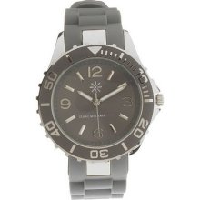 Isaac Mizrahi Live! Boyfriend Silicone Strap Watch - Graphite - One Size