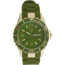 Isaac Mizrahi Live! Boyfriend Silicone Strap Watch - Moss Green - One Size