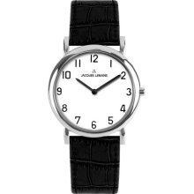 Jacques Lemans Vienna 1-1369B Gents Black Leather Strap Watch
