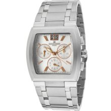 JACQUES LEMANS Watches Men's Chronograph Silver Textured Dial Stainles