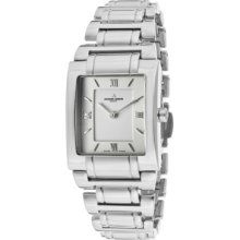 JACQUES LEMANS Watches Women's White Diamond White Dial Stainless Stee
