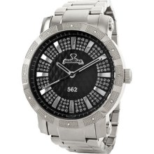 JBW 562 Pave Dial Diamond Watch Bezel Color: Stainless Steel, Dial Color: Black