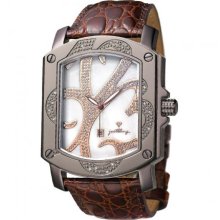 JBW Just Bling Iced Out Men's JB-6102-M Iconix Brown Ion Stainless Steel Designer Dial Diamond Watch