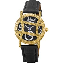 JBW Women's Stainless Steel 'Olympia' Diamond Watch (Black/Gold)