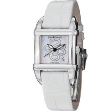 Jeanrichard 27102-11-71a-aa7d Paramount Lady White Leather Strap Automatic Watch
