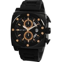 Jet Set Santorini Men's Watch with Black Band and Black Case