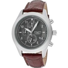 Jorg Gray Men's Chronograph Watch Jg4500-11 With Brown Dial And Leather Strap