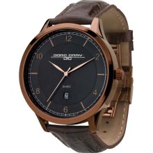 Jorg Gray Men's Quartz Watch With Black Dial Analogue Display And Brown Leather Strap Jg1060-12