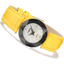 Jowissa Women's Facet Swiss Made Quartz Stainless Steel Leather Strap Watch