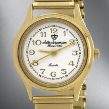 Jules Jurgensen Ladies Gold Tone Bracelet Watch /White Dial