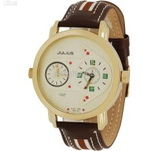 Julius Double Dial Double Movement Quartz Watch Vintage Mens Watch 8