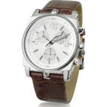 Just Cavalli Designer Men's Watches, Ular - Silver Logo Dial Croco Stamped Strap Chrono Watch