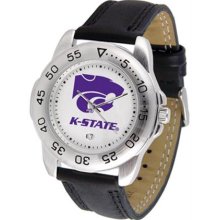 Kansas State Wildcats KSU Mens Leather Sports Watch