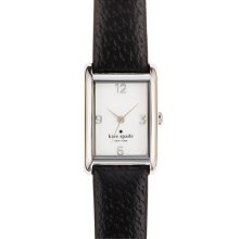 kate spade new york 'cooper' leather strap watch Silver/ Black
