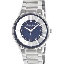 Kenneth Cole New York Round Transparent Dial Watch Silver