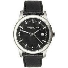 Kenneth Cole Reaction Watch Stainless Steel Japan Movement Leather Band Kc1352