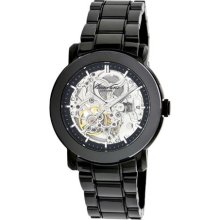 Kenneth Cole Womens New York Automatic Ceramic Bracelet Stainless Watch - Black Bracelet - Skeleton Dial - KC4725