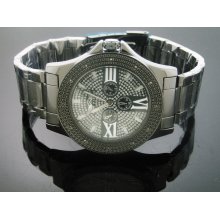 King Master 0.12CT Diamond Watch Black Case Metal Band