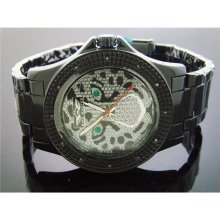 King Master 12 Diamond Watch with Black Case Skull Face ...
