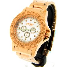 King Master Rose Gold-tone Stainless Steel Men's Diamond Watch KM-41