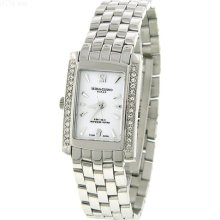 Ladies' Charles Hubert Stainless Steel Swarovski Crystal-Detailed Classic Watch